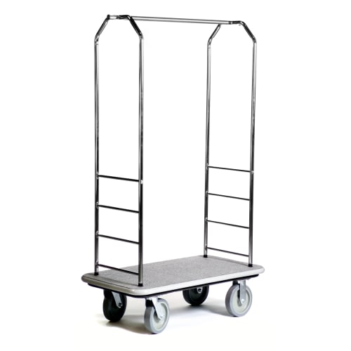 Carro Bellman, 23" de ancho x 72-1/2" de alto x 43" de largo, acero inoxidable y gris